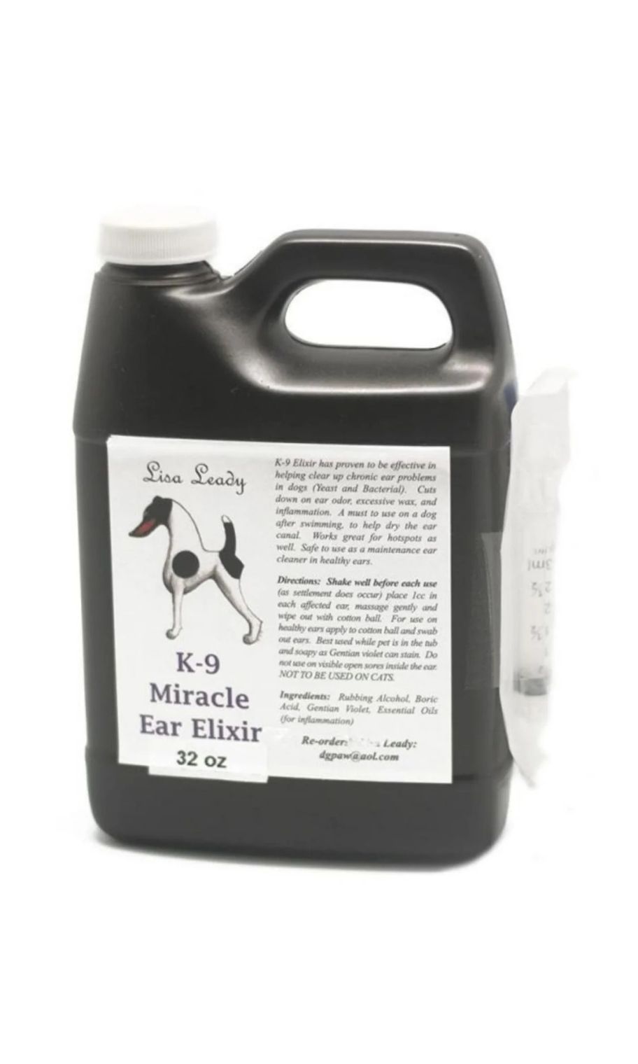 What essential oils are in k9 miracle ear elixer?